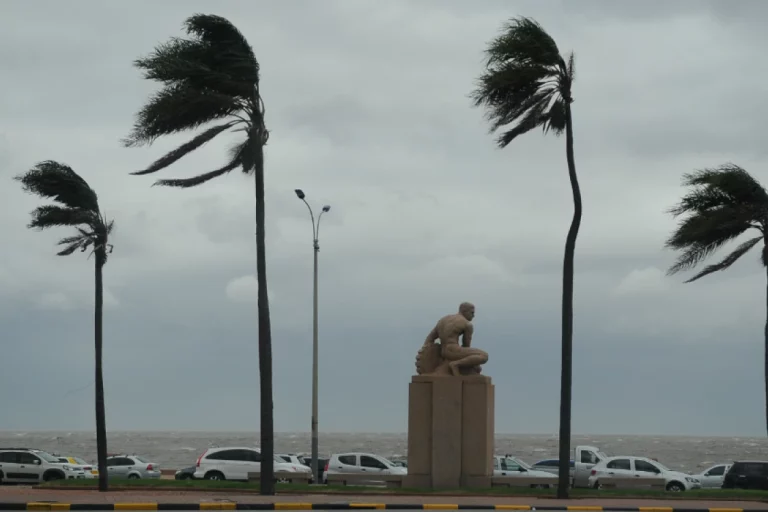 Inumet activa alerta amarilla por vientos intensos en Uruguay este lunes
